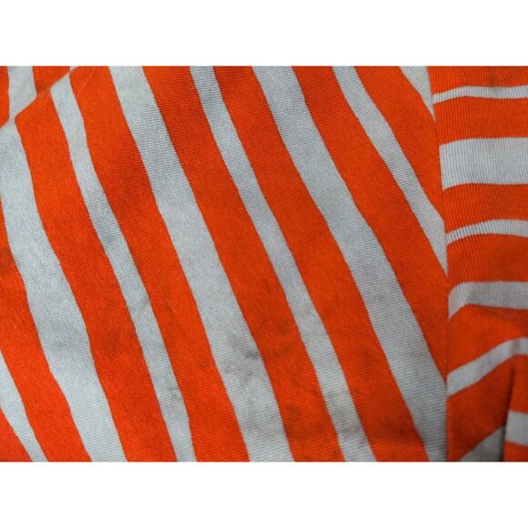 Marimekko Uniqlo Sz Small Crew Neck Tee T Shirt Orange Blue Stripe Half Sleeves - Picture 4 of 16